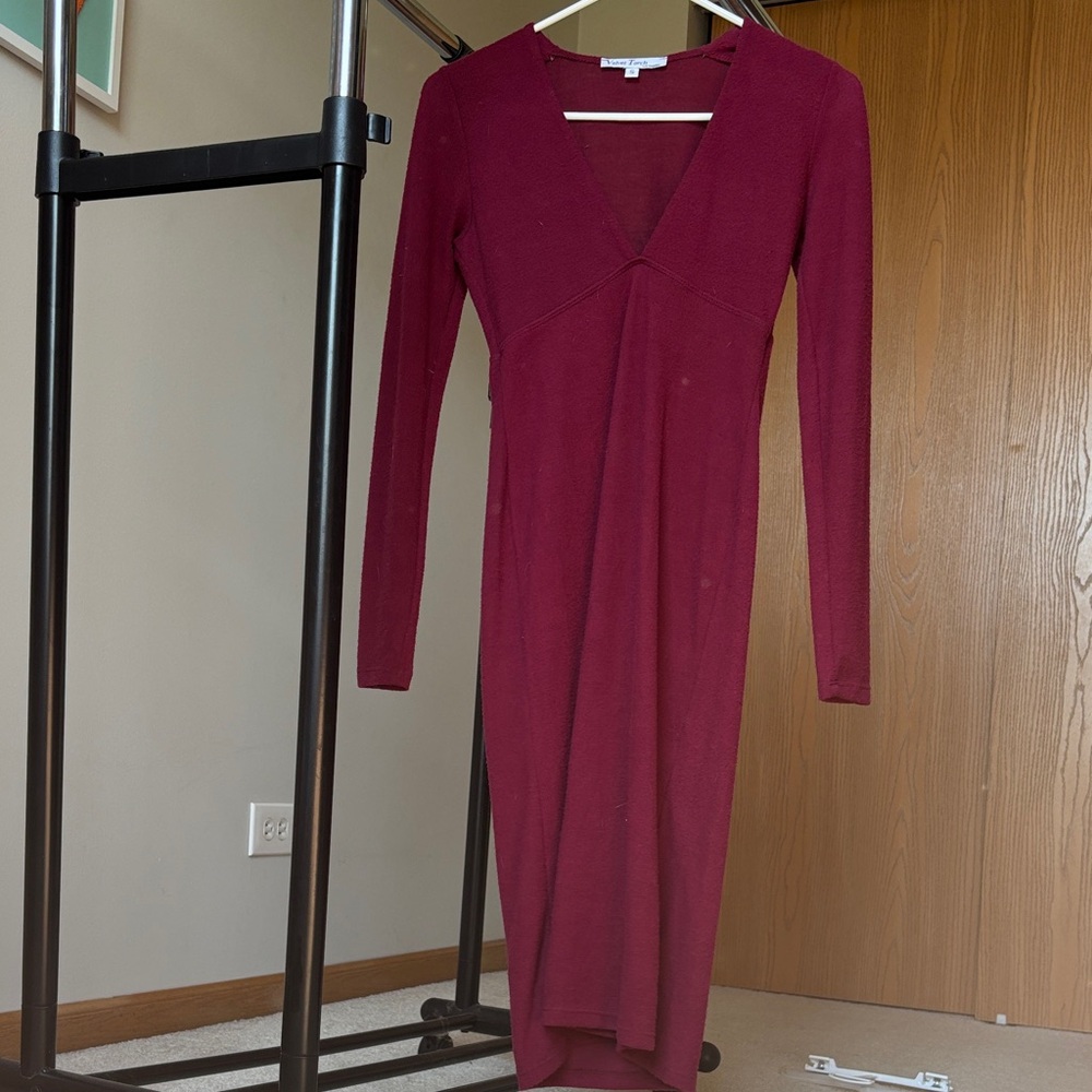 Velvet Torch Deep Red Long Sleeve Dress